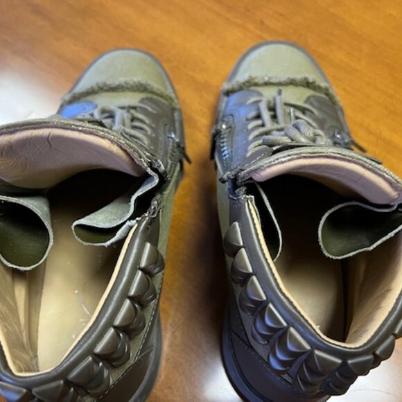 Giuseppe Zanotti Mens Studded Army Green Midtop - Picture 6 of 11